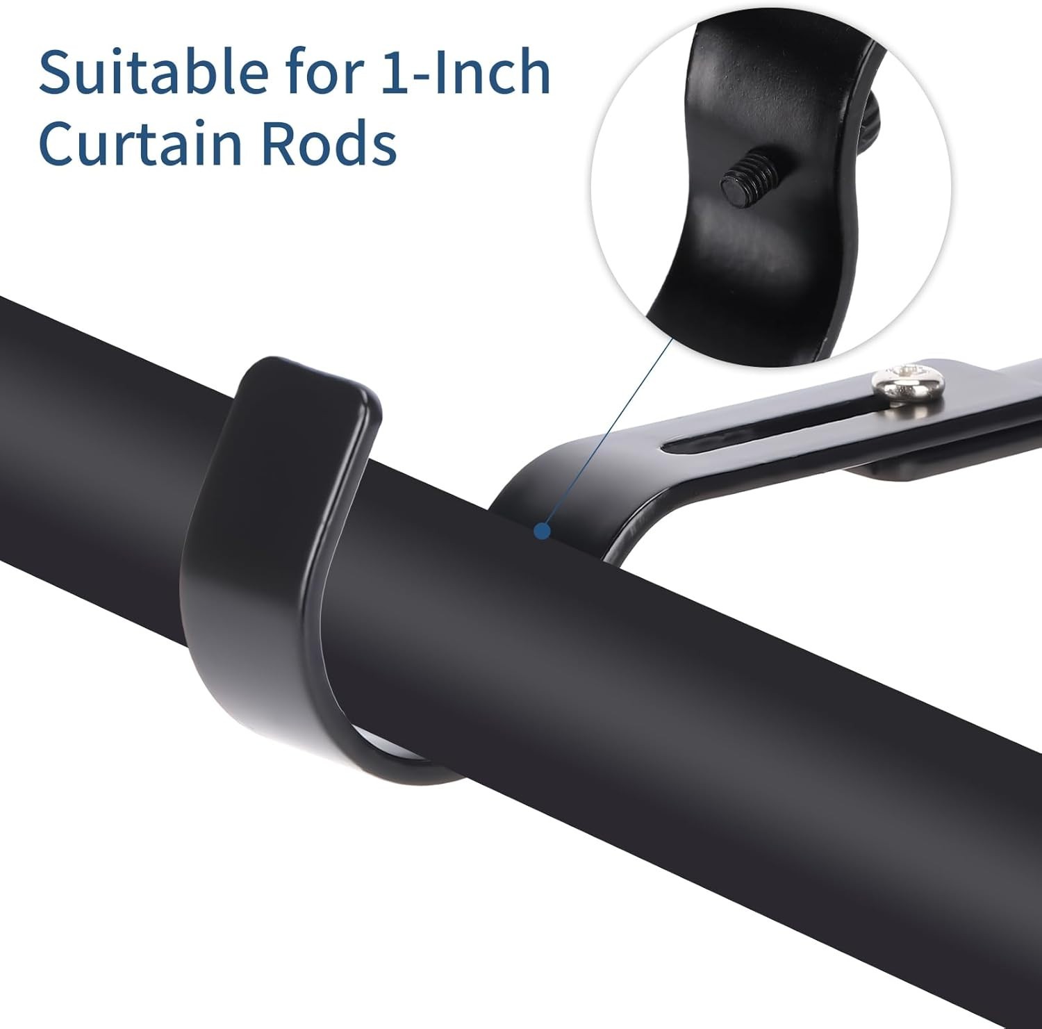 Premium Curtain Rod Brackets for Wall – Adjustable Hooks, Iron Holders for 1 In