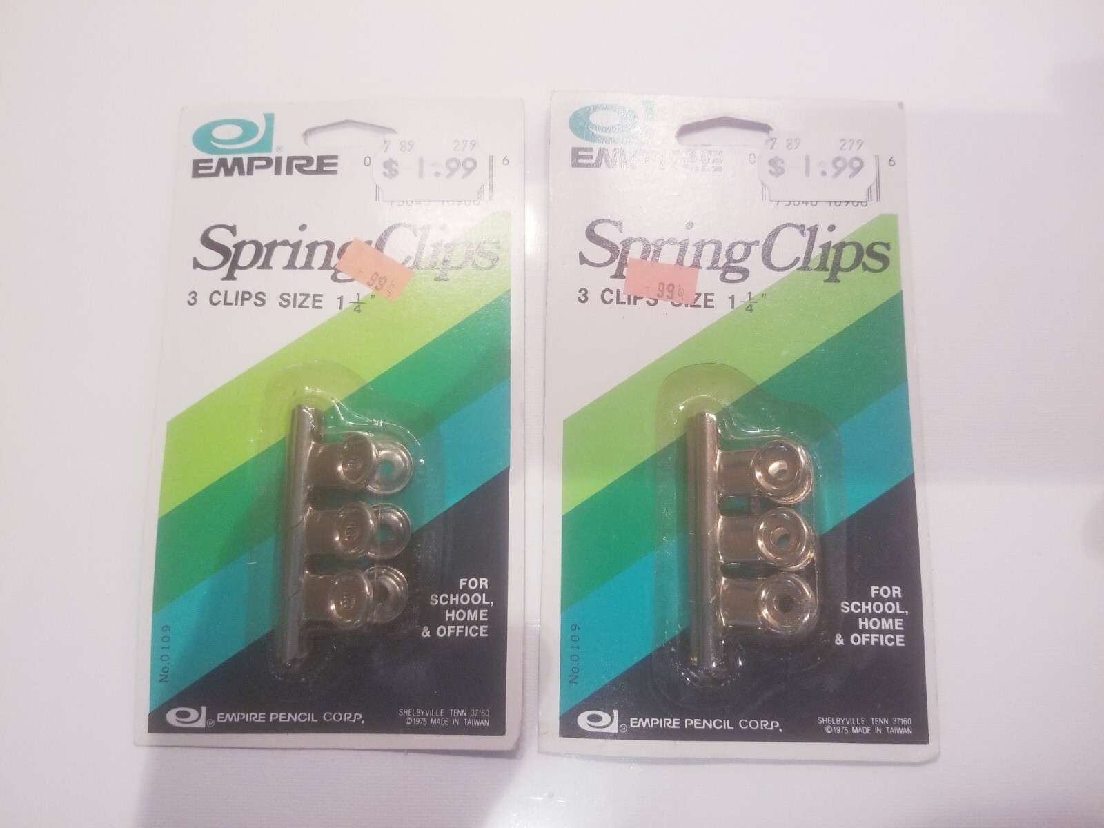 Empire Spring Clips, 3 Clips Size 1 1/4 Lot Of 2 NIP