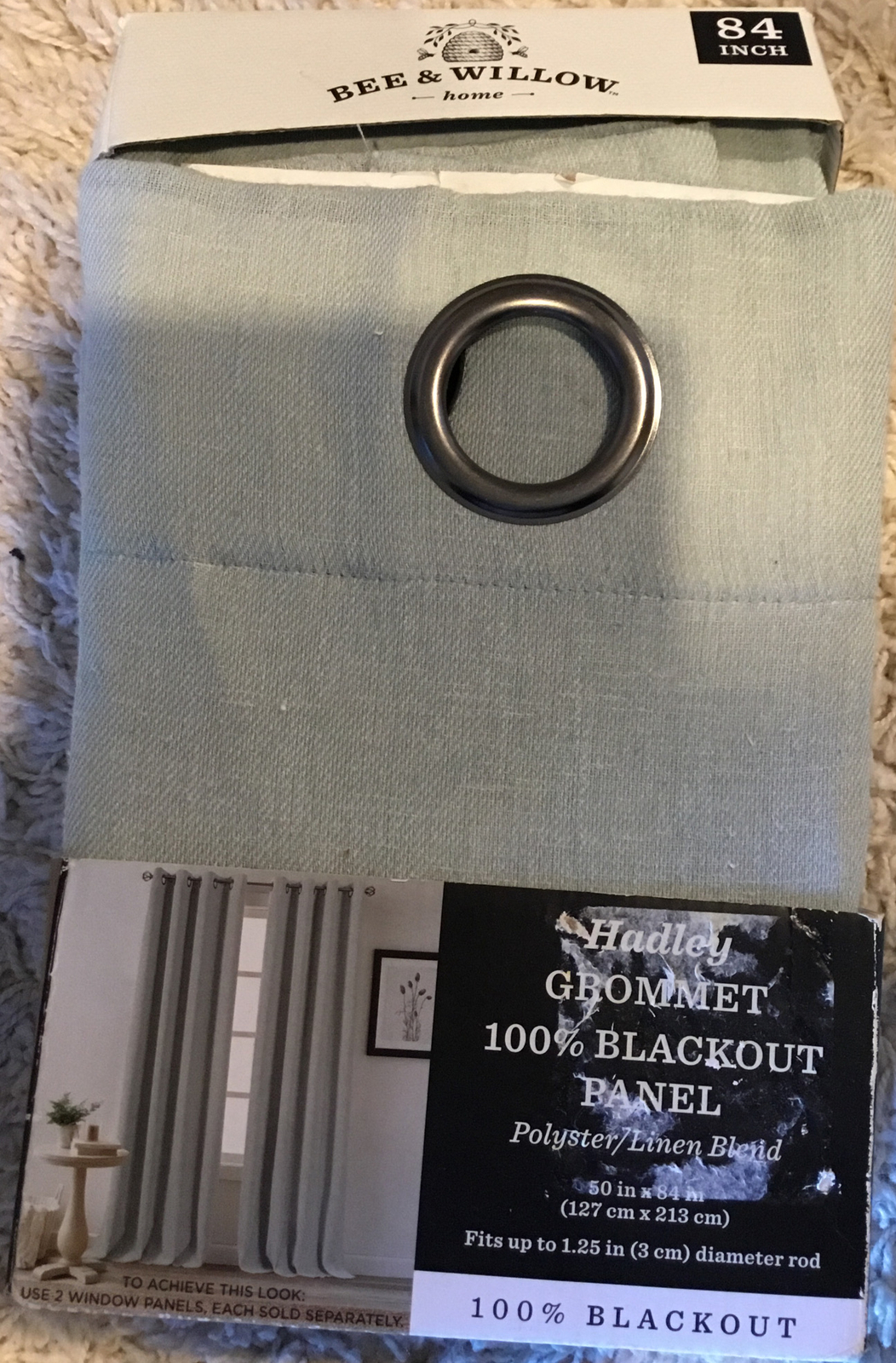Hadley GROMMET 100% BLACKOUT PANEL Polyster/Linen Blend