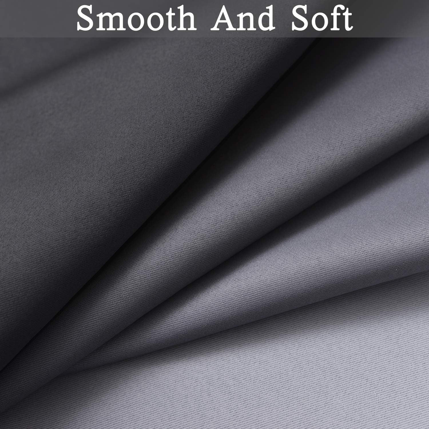 Ombre Gradient Black White to Gray Curtains for Bedroom,52Wx84L | Room Darkening
