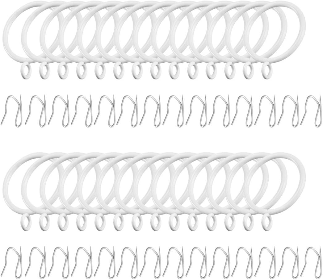 28pcs 1.5-Inch Inner Diameter Drapery Eyelet Sliding Curtain Rings with Pin-o…
