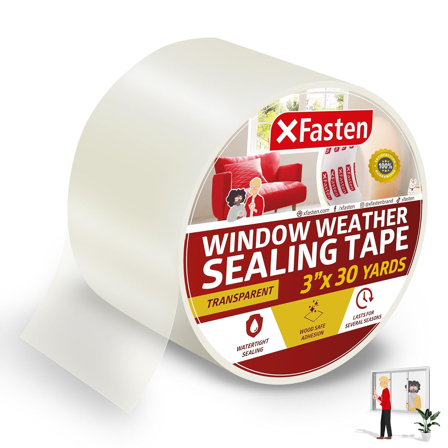Window Sealing Tape for Winter 3” X 30 Yards RV Window Stripping for Winter | He