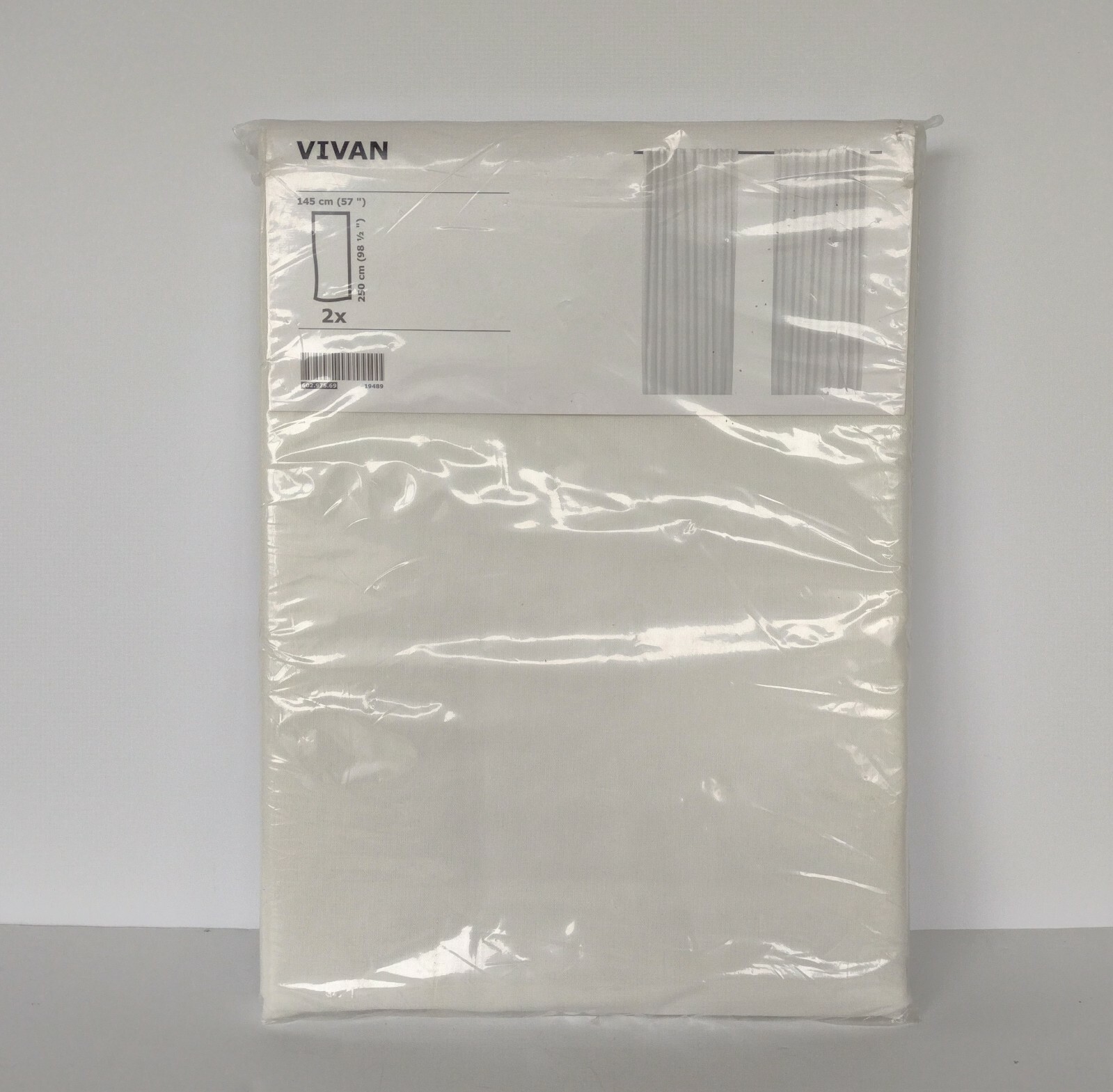 NEW IKEA Vivan Curtains Semi Sheer White 2 x set Panels 57″ x 98.5″ 602.975.69