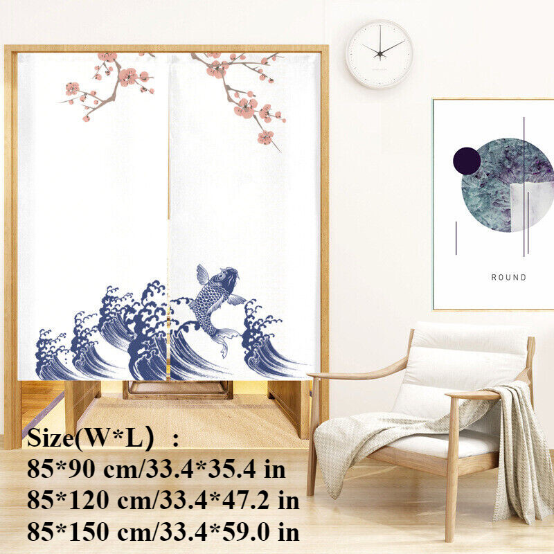 Japanese Noren Door Curtain Tapestry Room Divider Doorway Banner Hanging Drape