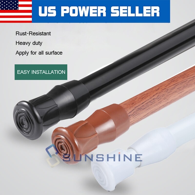 Spring Tension Curtain Rod For Window Kitchen Bathroom Cabinet Adjustable Length