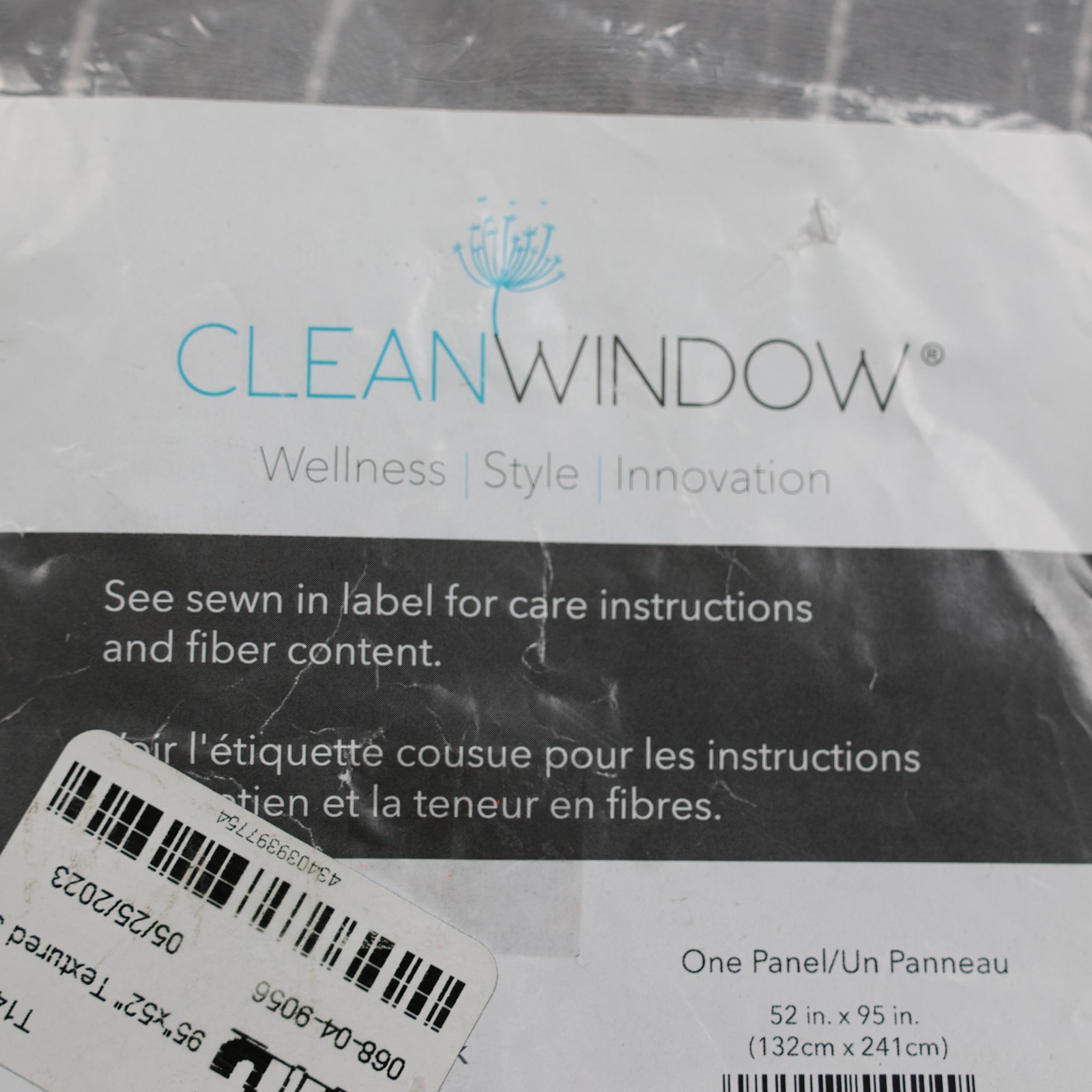 Clean Window Curtain Panel 52×95 Gray Striped Single Window Treatment Textured