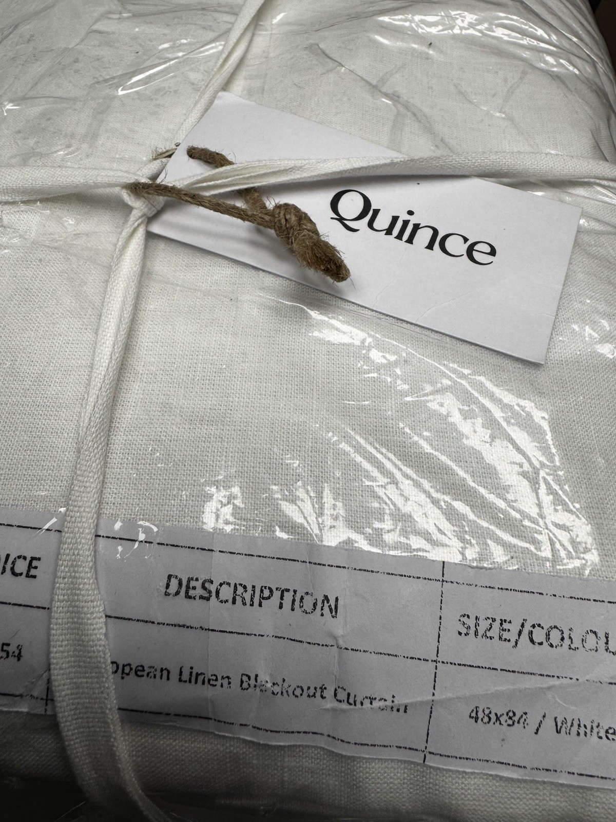 NWOT Quince European Linen Room Darkening Curtain Panel Set Of 2 WHITE 48 X 84