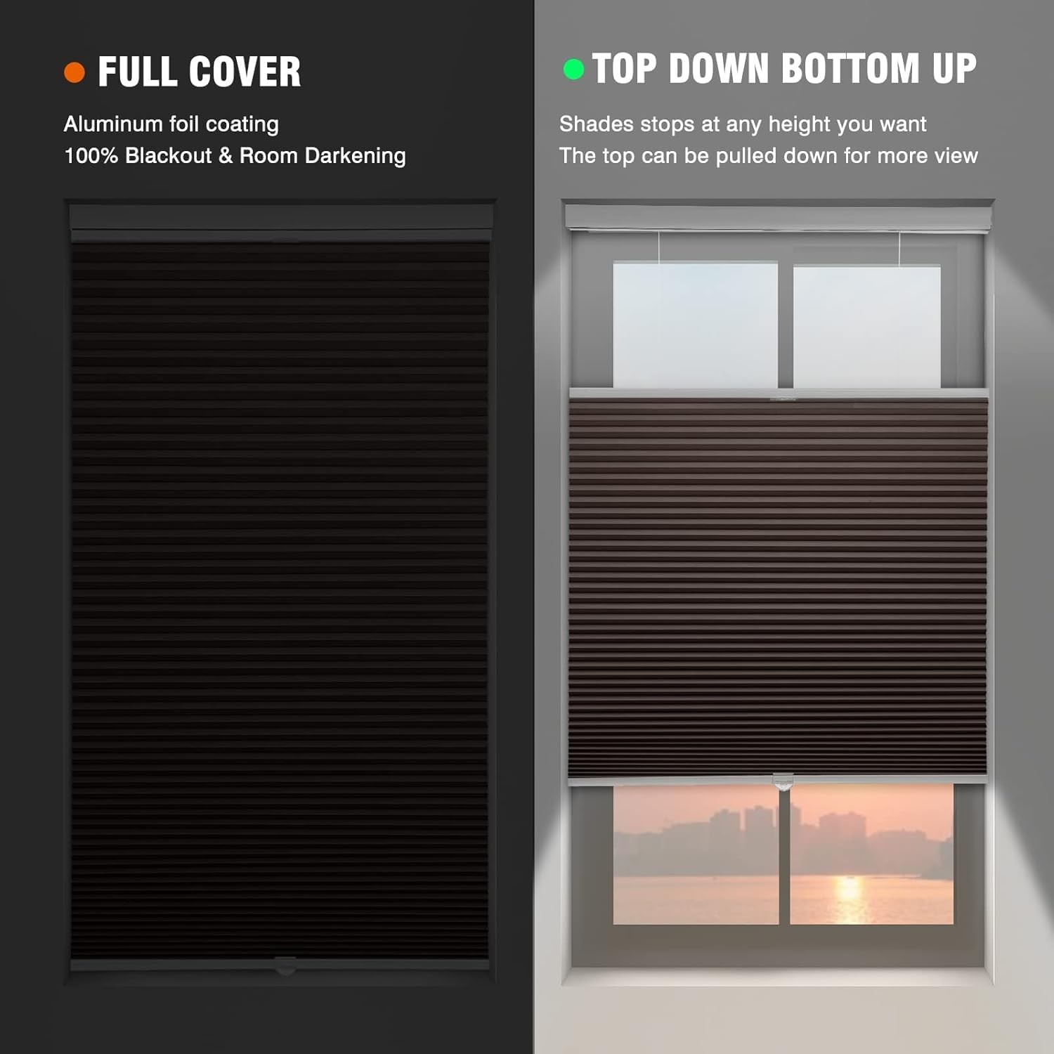 Changshade Blackout Top Down Bottom Up Cellular Shades Cordless Honeycomb