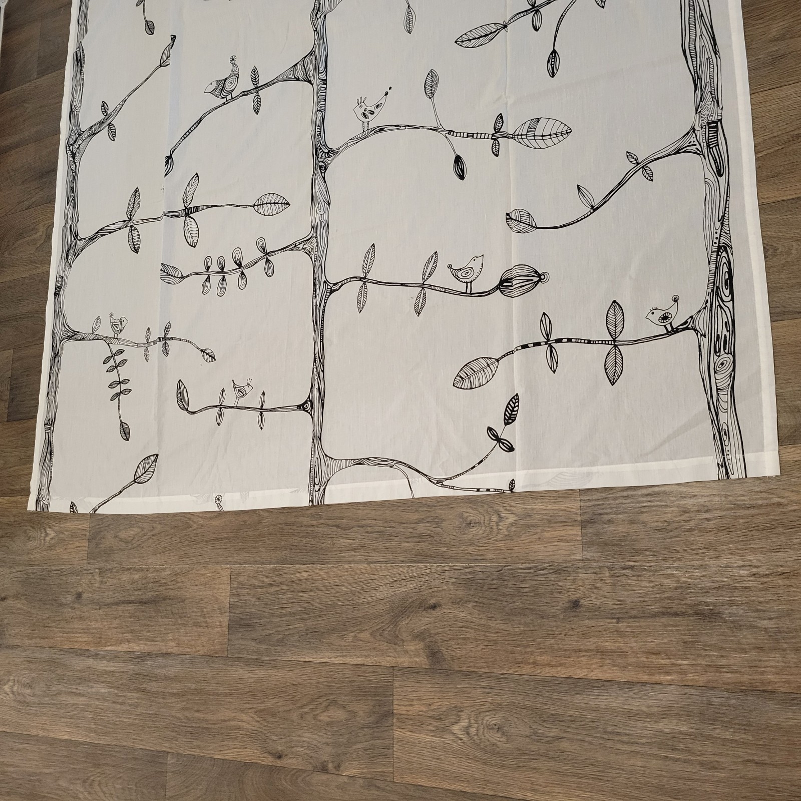 IKEA EIVOR Panel (1) 57×99 WH-BL Bird Tree Kajsa Aronsson Light Filtering