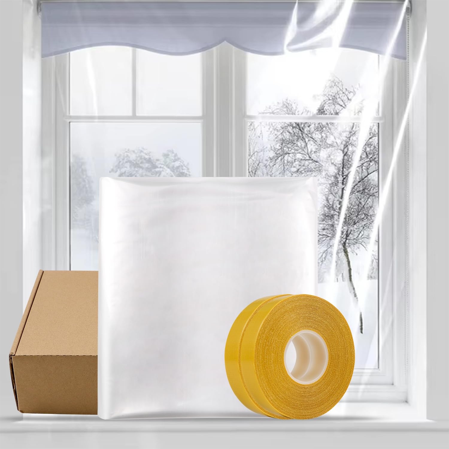 Thermal Shrink Window Insulation Film Kit 5 Pack (47″x315″) – Heavy-Duty, Cus…