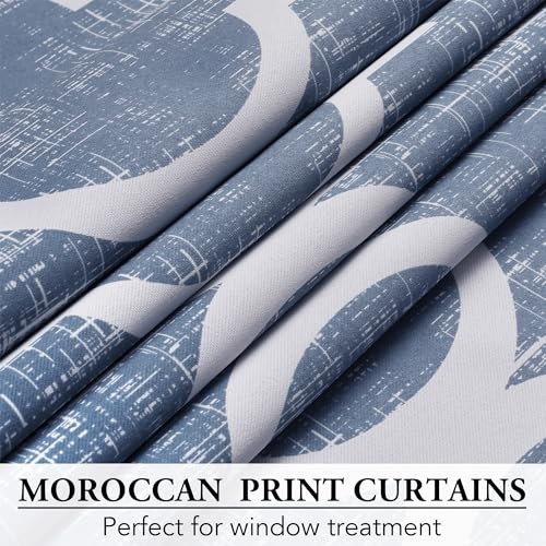 100% Blackout Curtains 54 Inches Long 2 50″W x 54″L (Pack of 2) Grommet | Blue