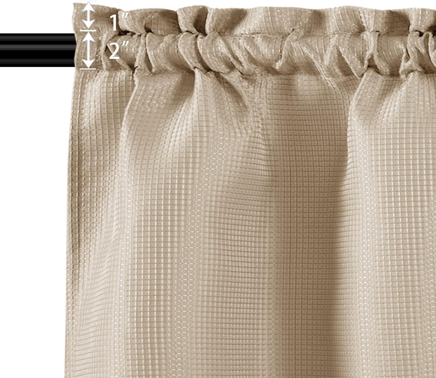 Waffle Weave Textured Bathroom Window Curtains Water Repellent Short Curtains…