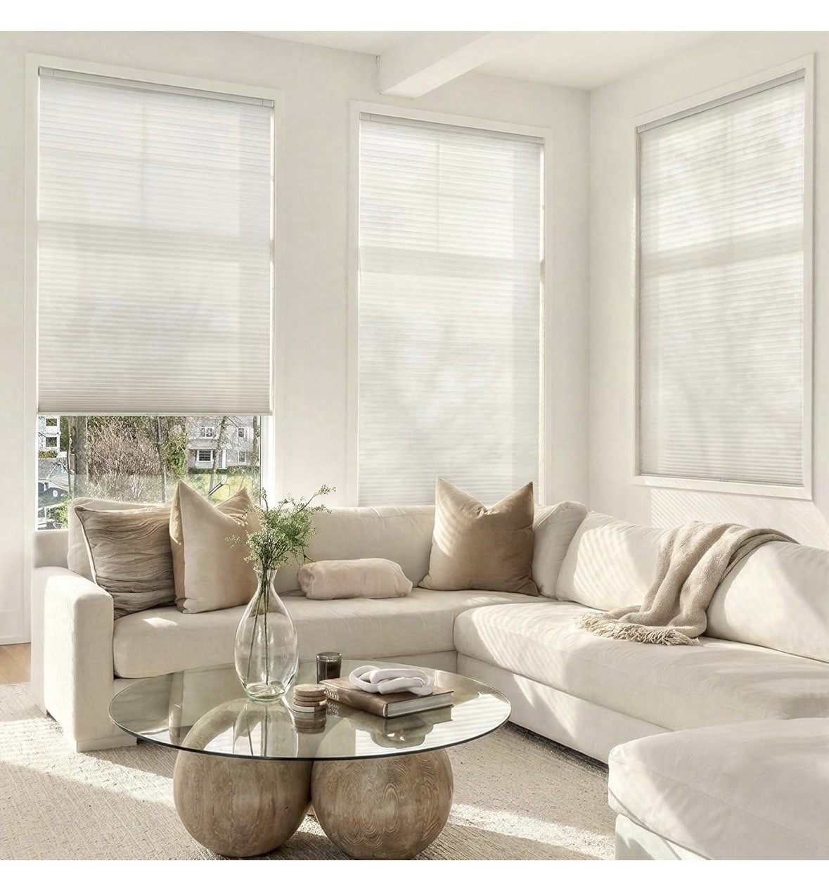 LazBlinds Cordless Cellular Shade Light Filtering Dovy Grey 34 1/2 x 64 in