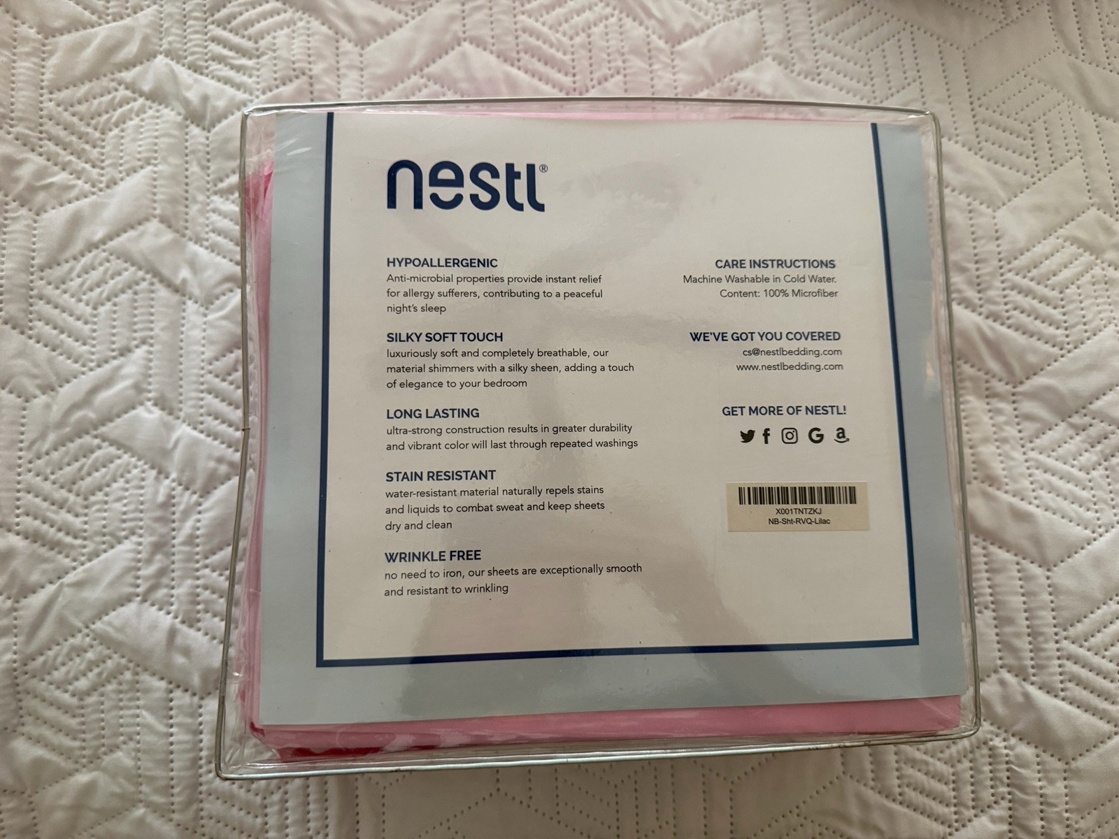 Nestl Pink Microfiber Curtain Panels 52×63 Room Darkening Rod Pocket