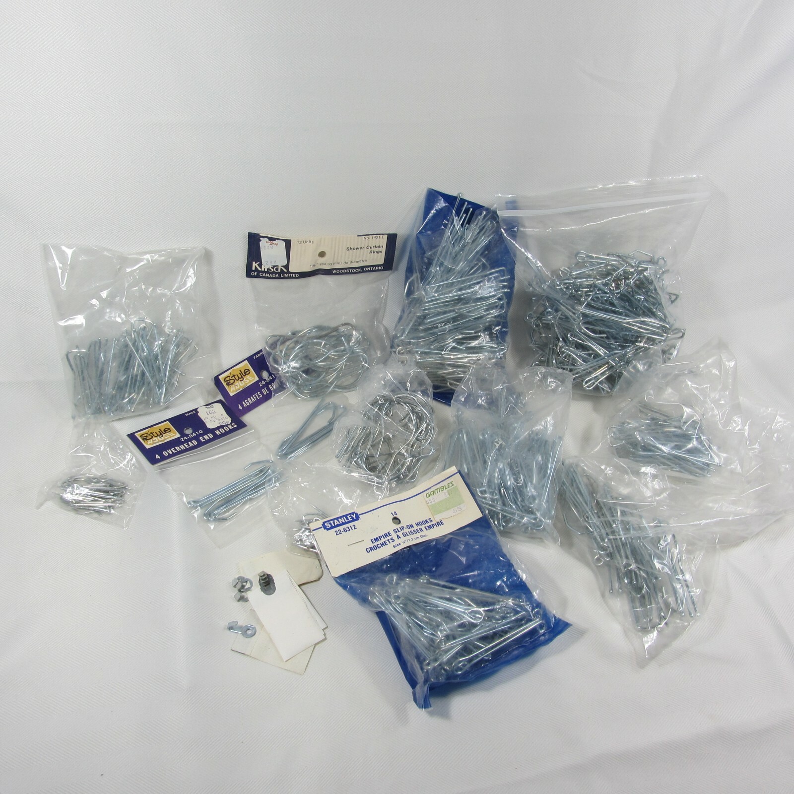 Vintage Drapery Slip On Hooks Stanley Empire, Shower Curtain Rings… Large Lot