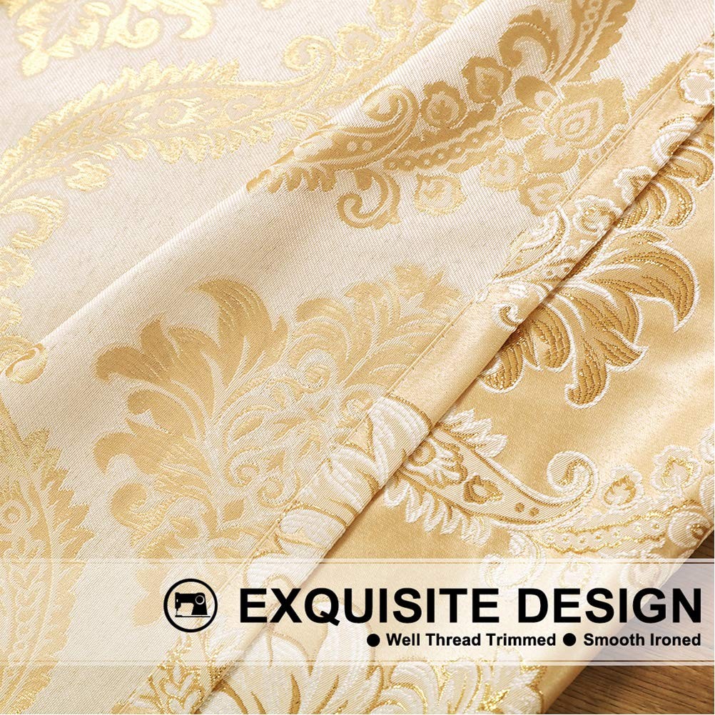 Golden Jacquard Swag Waterfall Valance Luxury Curtain Valance for Living Room…