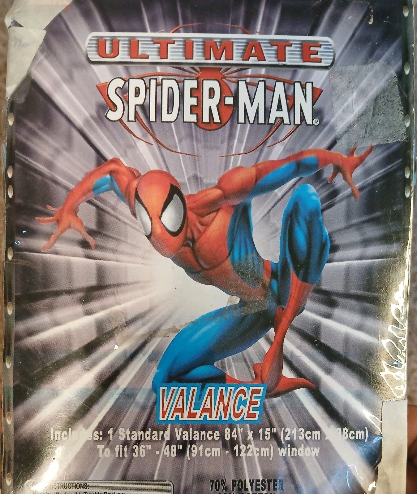 Marvel Ultimate Spiderman Spider-Man Standard Valance Window Treatment 84″X 15