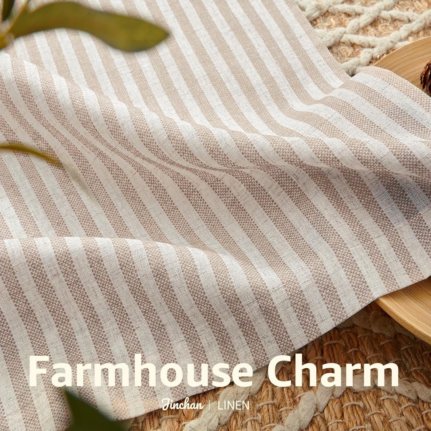 Kitchen Curtains and Valances Set Striped Tier Curtains Ticking Stripe Linen …