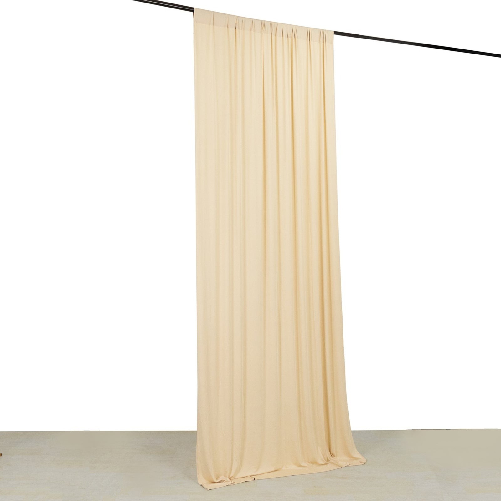 16 ft BEIGE 4-Way Stretch Spandex Divider Backdrop Curtain Party Wedding