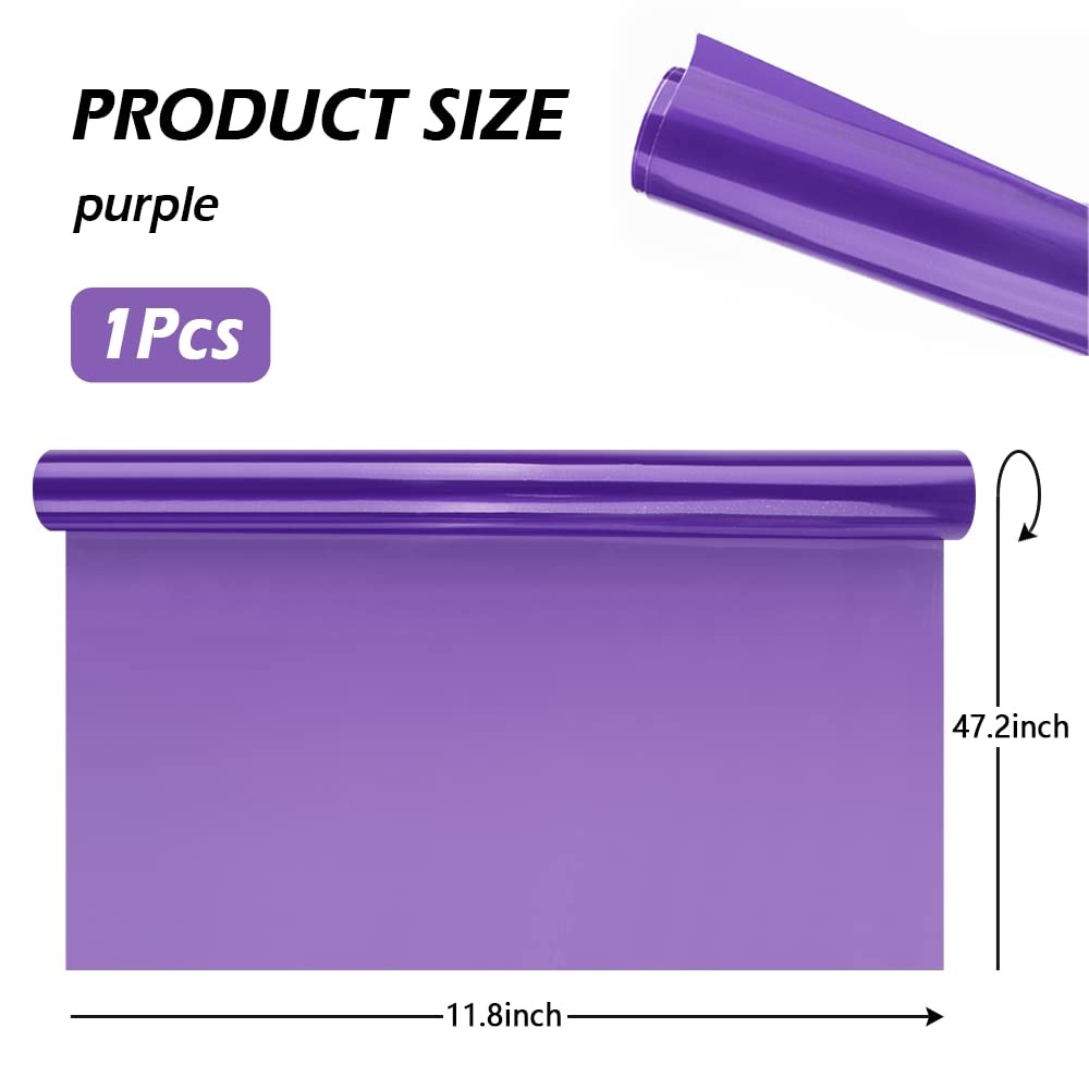 12 X 48inch Car Light Tintilm, Cuttable&Stretchability Car Headlight Purple F