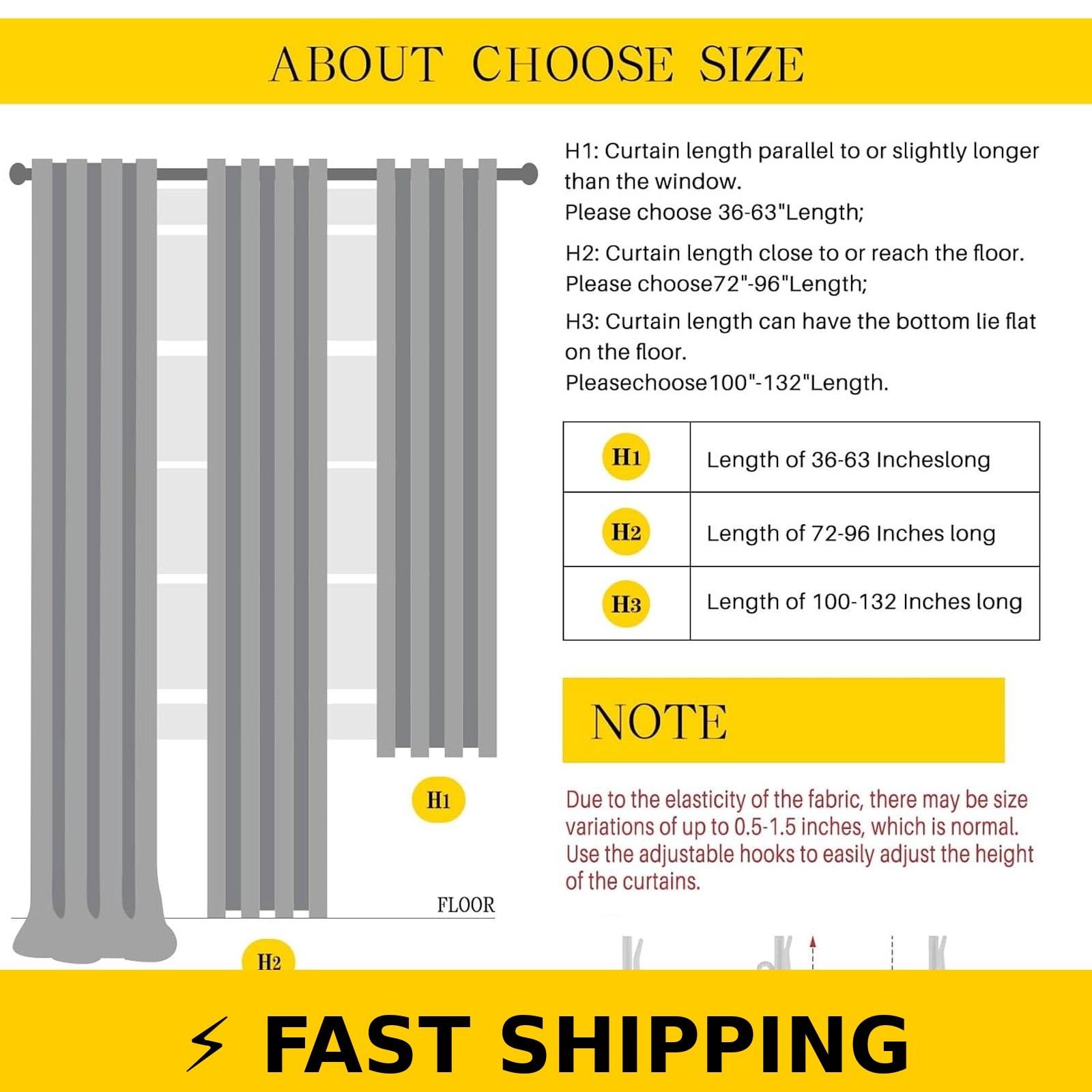 NALQET 100% Blackout Pinch Pleated Curtains 90″ Long Natural