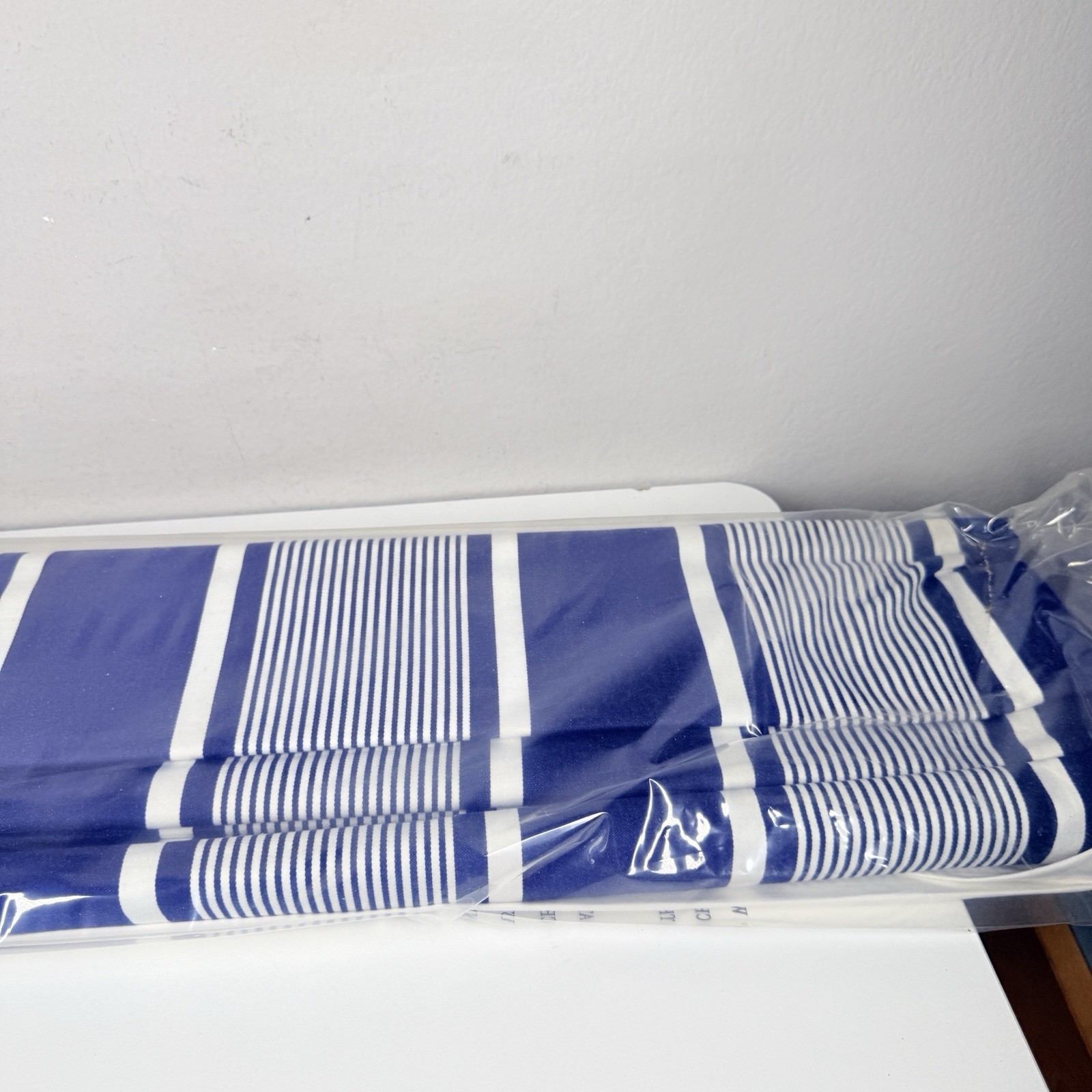 Pottery Barn Kids Bright Stripe Roman Shade Navy 44×64 Window Blind New In Box