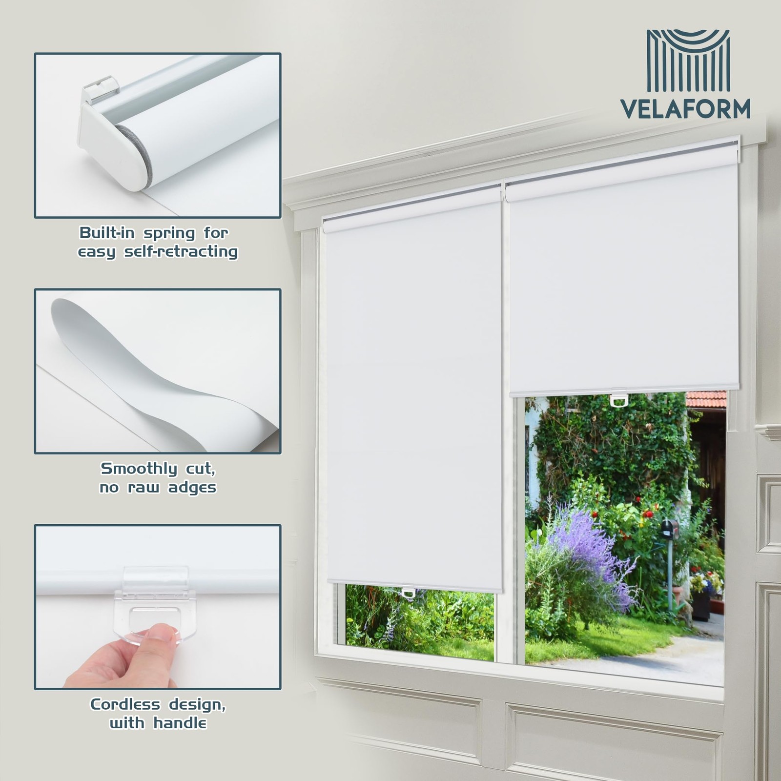 Velaform Cordless Window Uv Protection Room 48 W X 72 H White