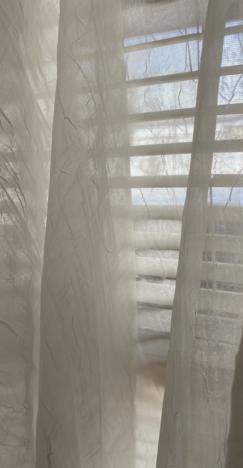 New No Pkg. Sonoma Rod Pocket Sheer Window Panel (1) Ivory 52×84 Crinkle Pattern