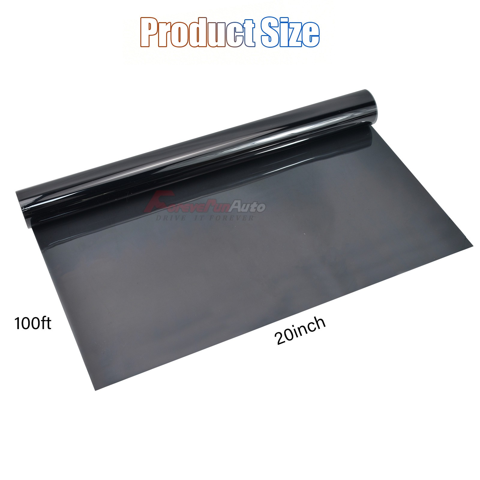New 20″x100FT 20% VLT Dark Shade 2Ply Window Tint Film Roll 20% Car Truck