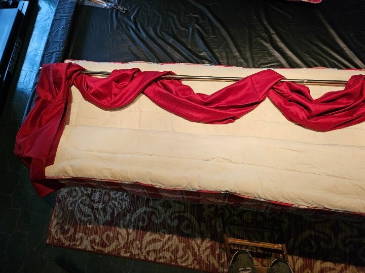 CRIMSON HIGH QUALITY FAUX SILK/LINEN 192in SCARF SWAG CURTAIN WINDOW TREATMENT