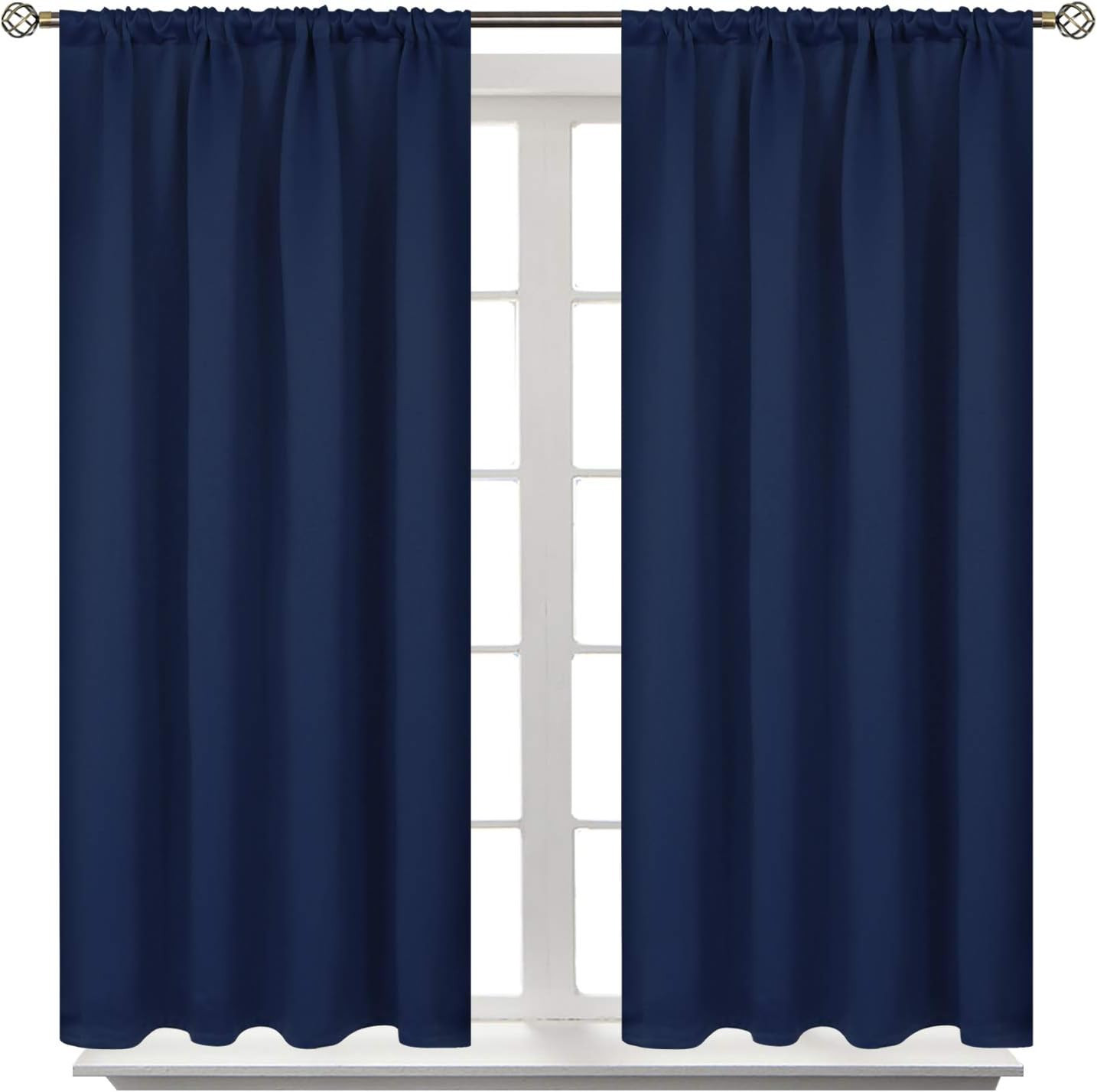 Bgment Blackout Curtains for Bedroom 45 Inch Length – Short Room Darkening Drape