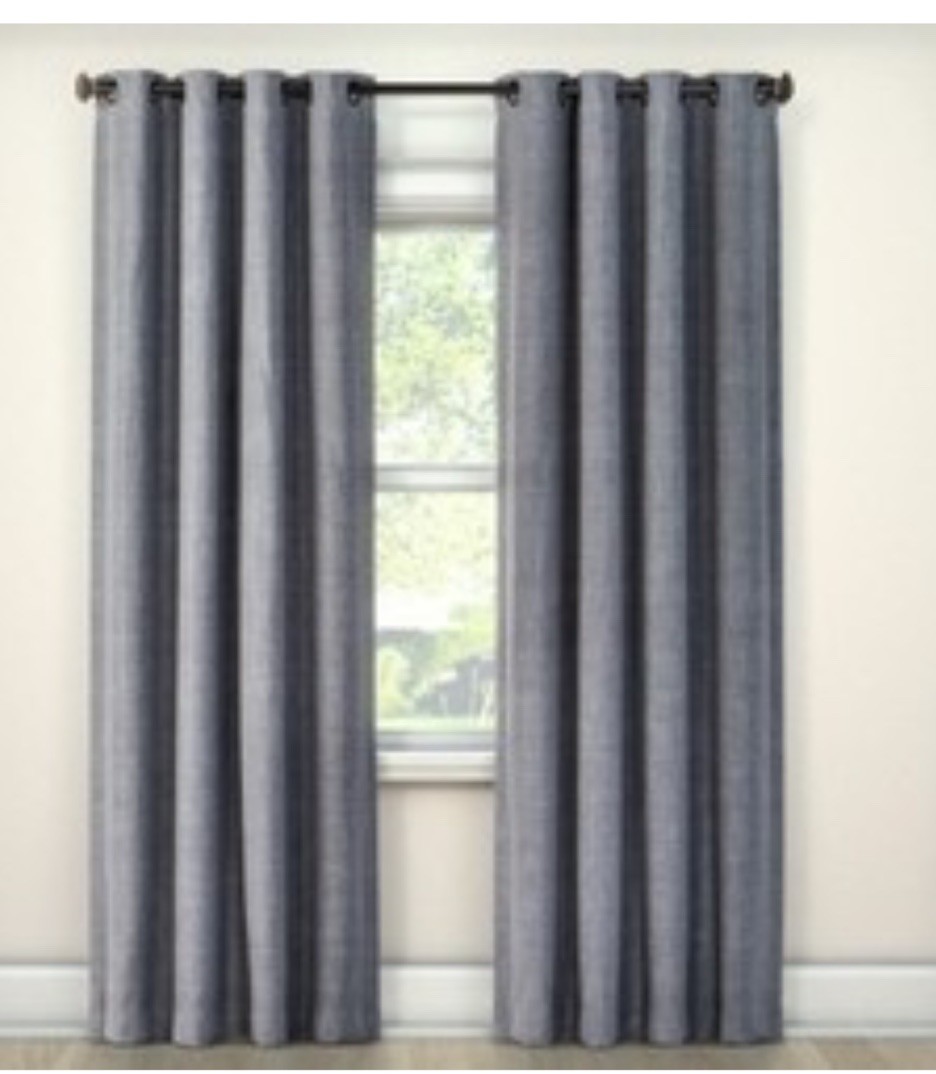 Eclipse Blackout Rowland Window Curtain One Panel Light Gray 52″x95″