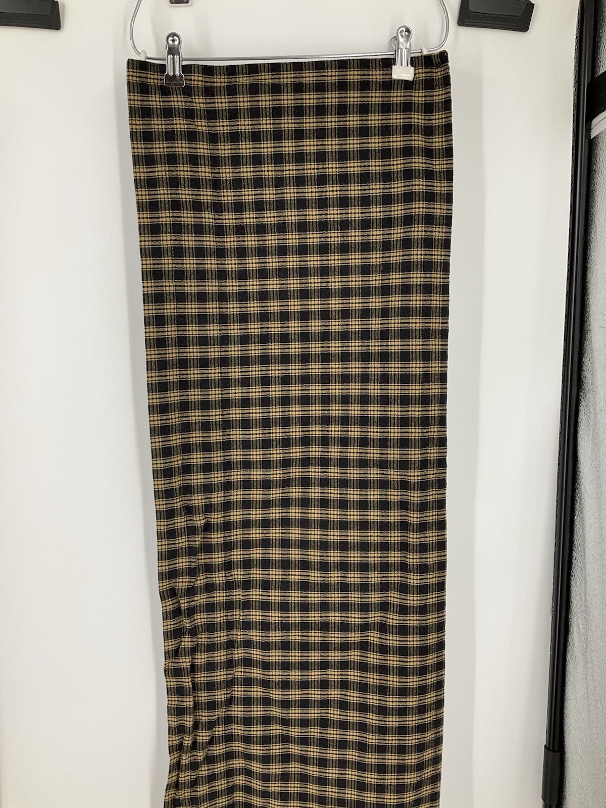 Park Designs Valance Sturbridge Plaid 71×13.5″ Cotton Made In India Tan/black