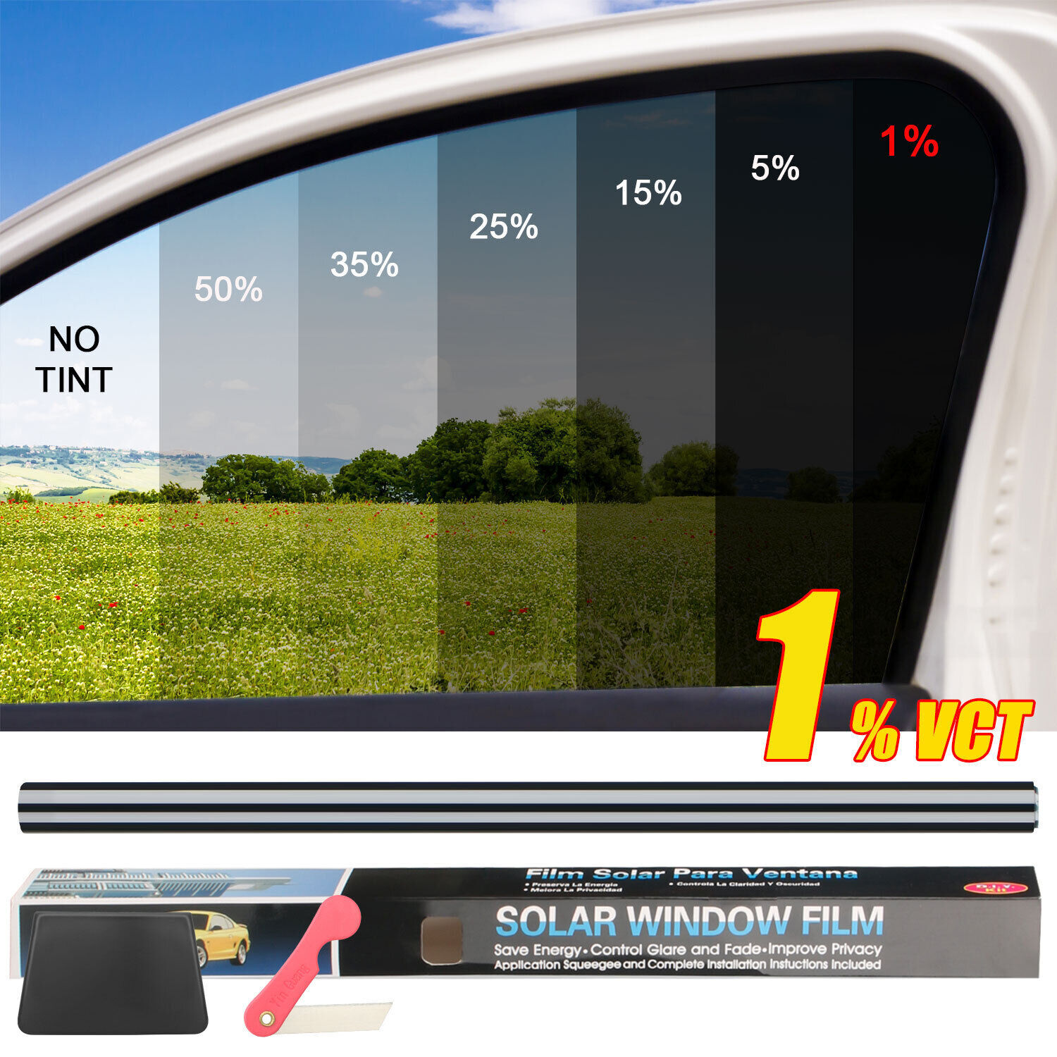 20″ x 10FT/20FT Car Window Tint Film Roll 50% VLT Ideal Car Home & Office Glass