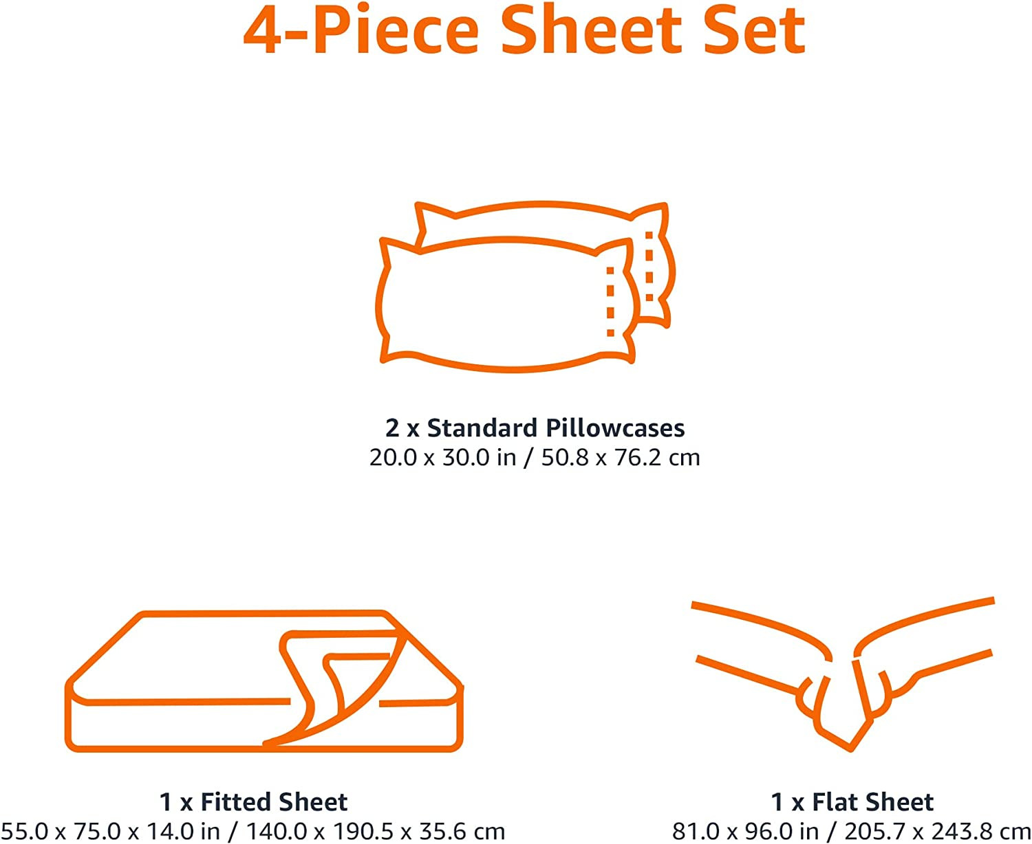 Deluxe Breathable Wrinkle Resistant Brushed Microfiber Polyester Bed Sheets, 4-P