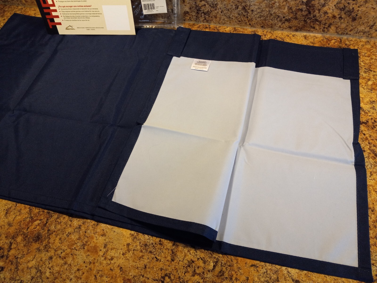 1 Therma Logic Header Valance Insulated Navy Blue Polyester-Rayon 60″w x 16″l