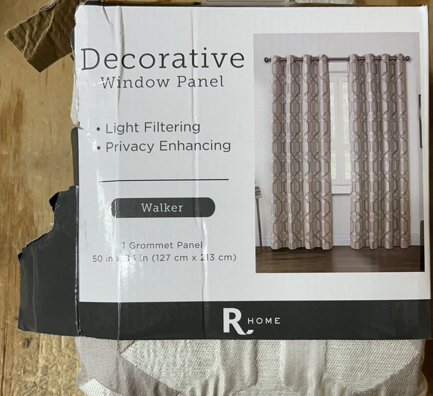 R Home Decorative Window Grommet Panel 50in x 84in Champagne Curtain