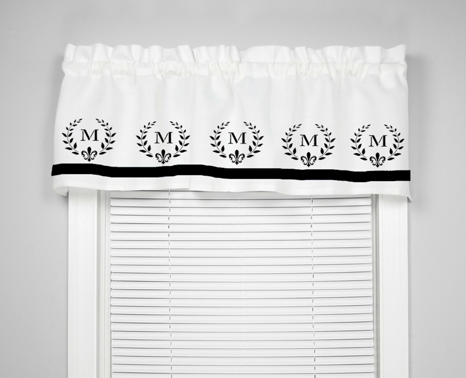 Family Monogram French Countryside Personalized Window Valance- Choice of Colors