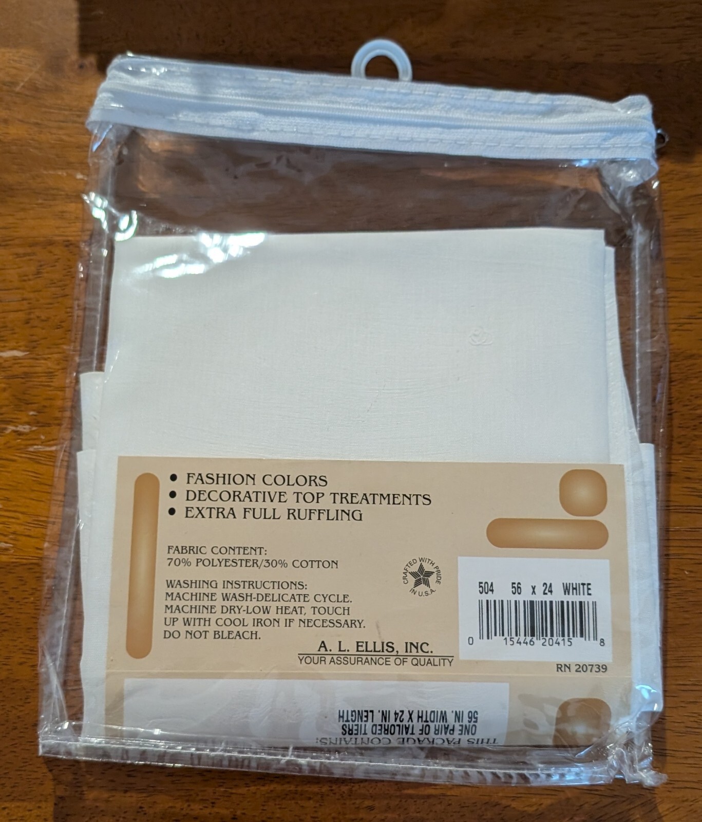 New Stacey Tailored Tiers (1) Pair 56″ Wide X 24″ In Length #504 White