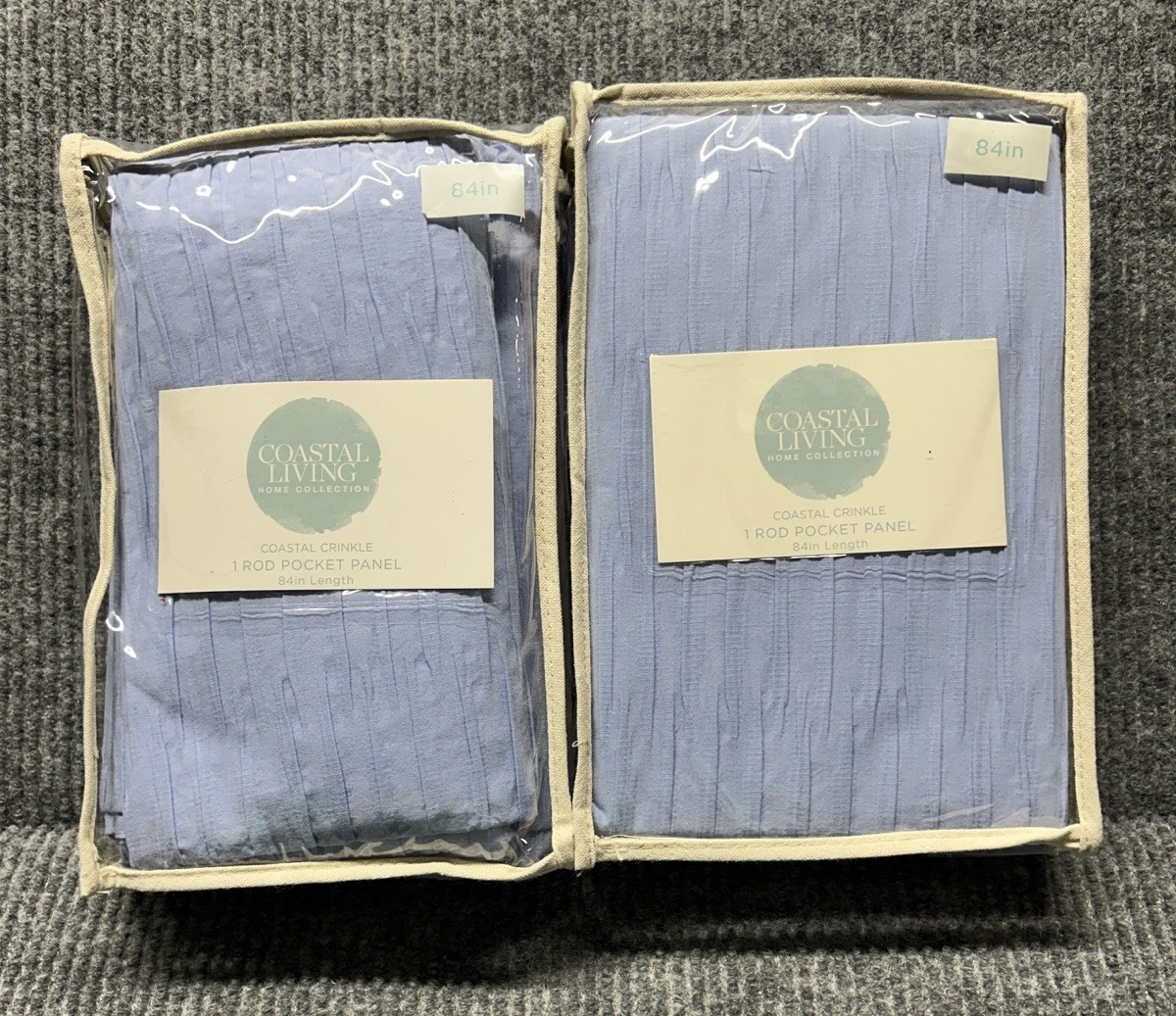 Coastal Living Window Covering Lot 2 Coastal Crinkle 50”x84” Beach Sky Blue NWT