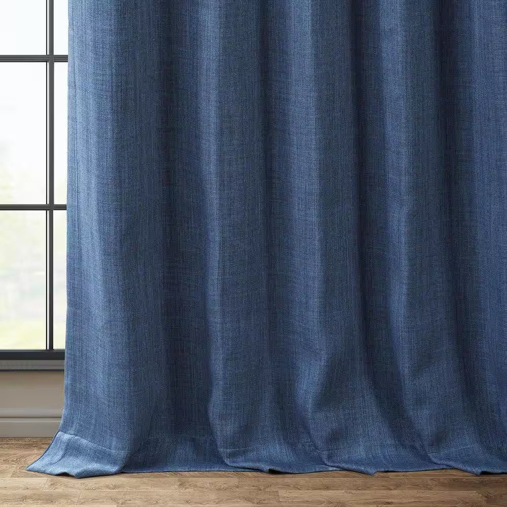 Denim Solid Rod Pocket Room Darkening Curtain – 50 In. W X 108 In. L (1 Panel)