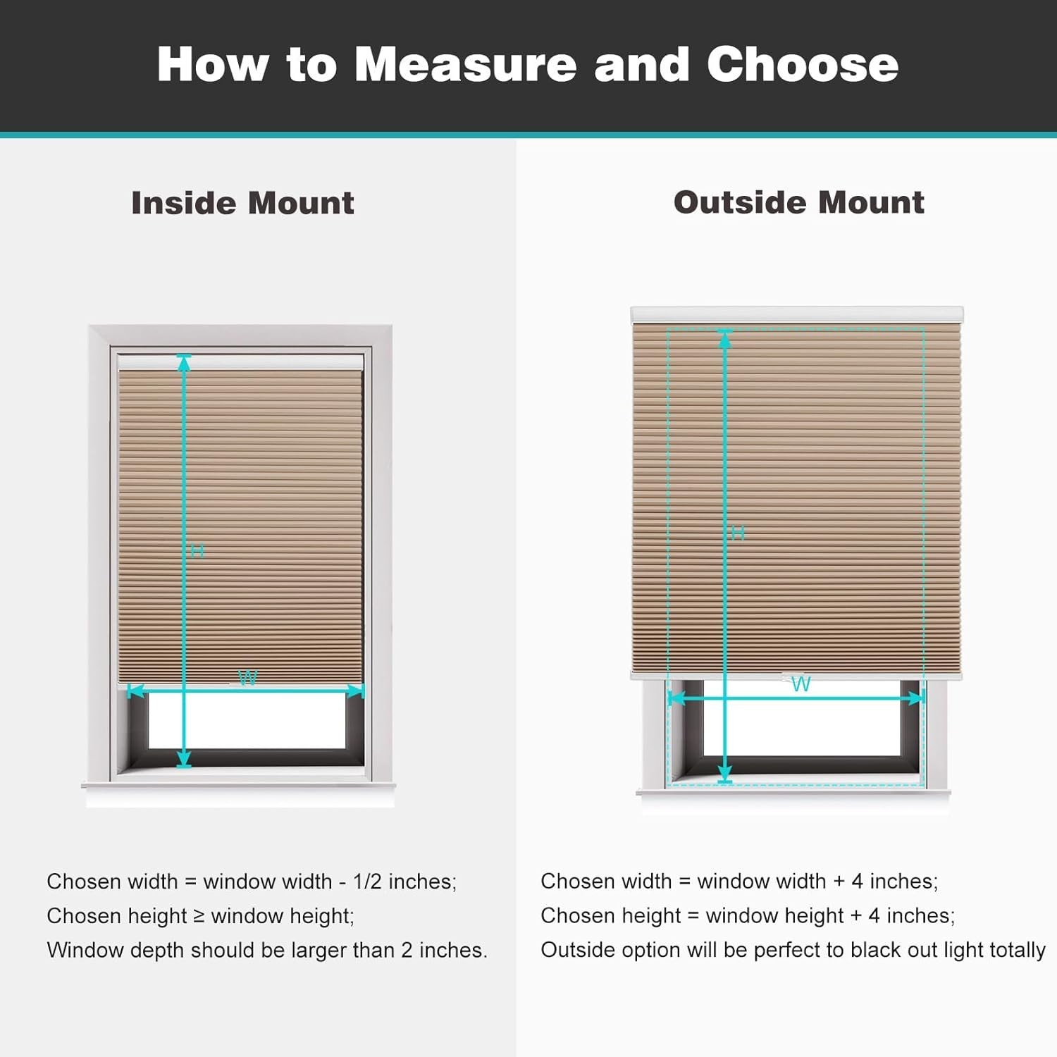 Cordless Cellular Shades, Blackout Honeycomb Shades for Windows, Pull Down Pl…