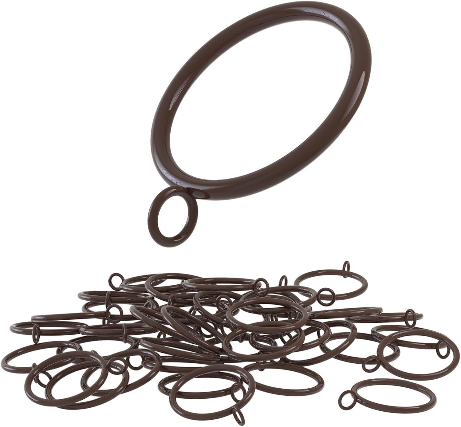 42 PCS Curtain Rings, 1.5 Inch Cocoa Tone Metal Curtain Drape Sliding Eyelet …