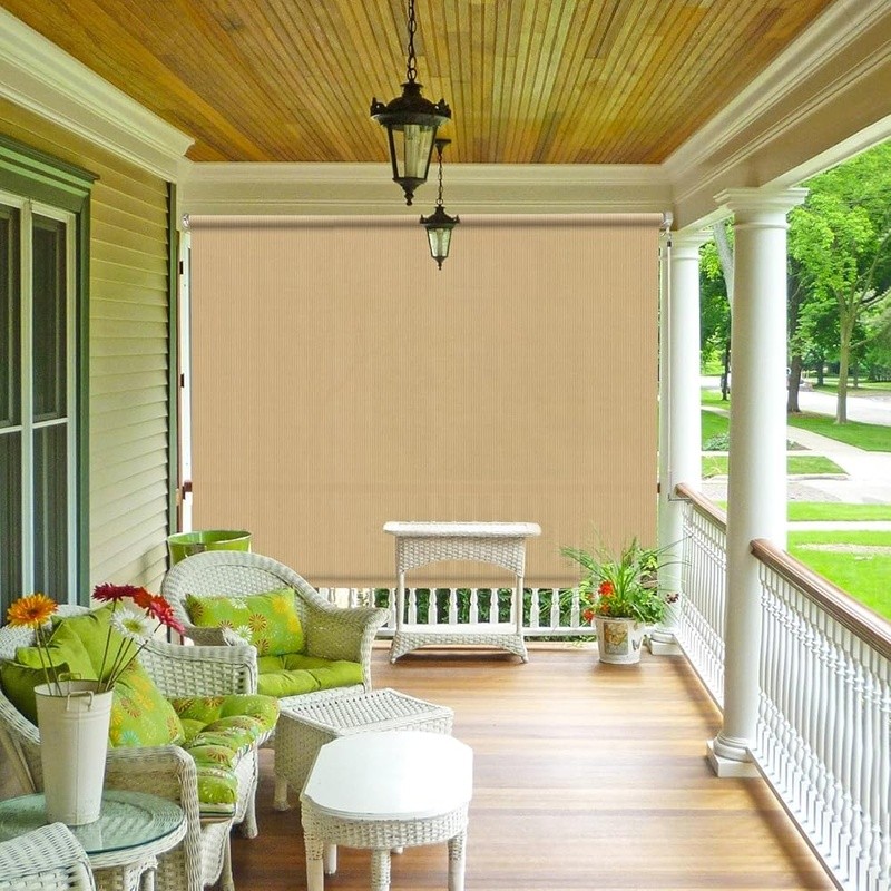 Outdoor Roller Shades UV Protection Privacy Blinds Easy Install Cordless New