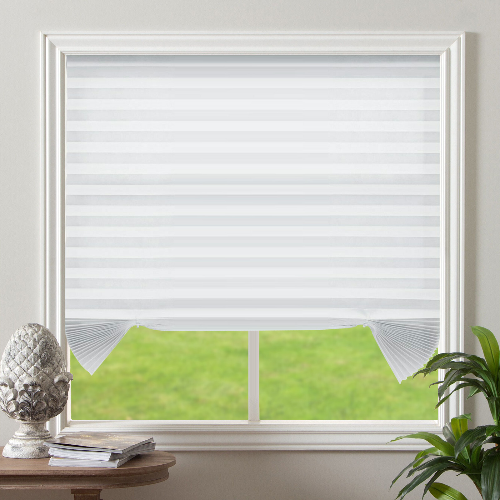Cordless Non Woven Fabric 6-Pack Quick Fix Window Shade Blinds White 48″x72″