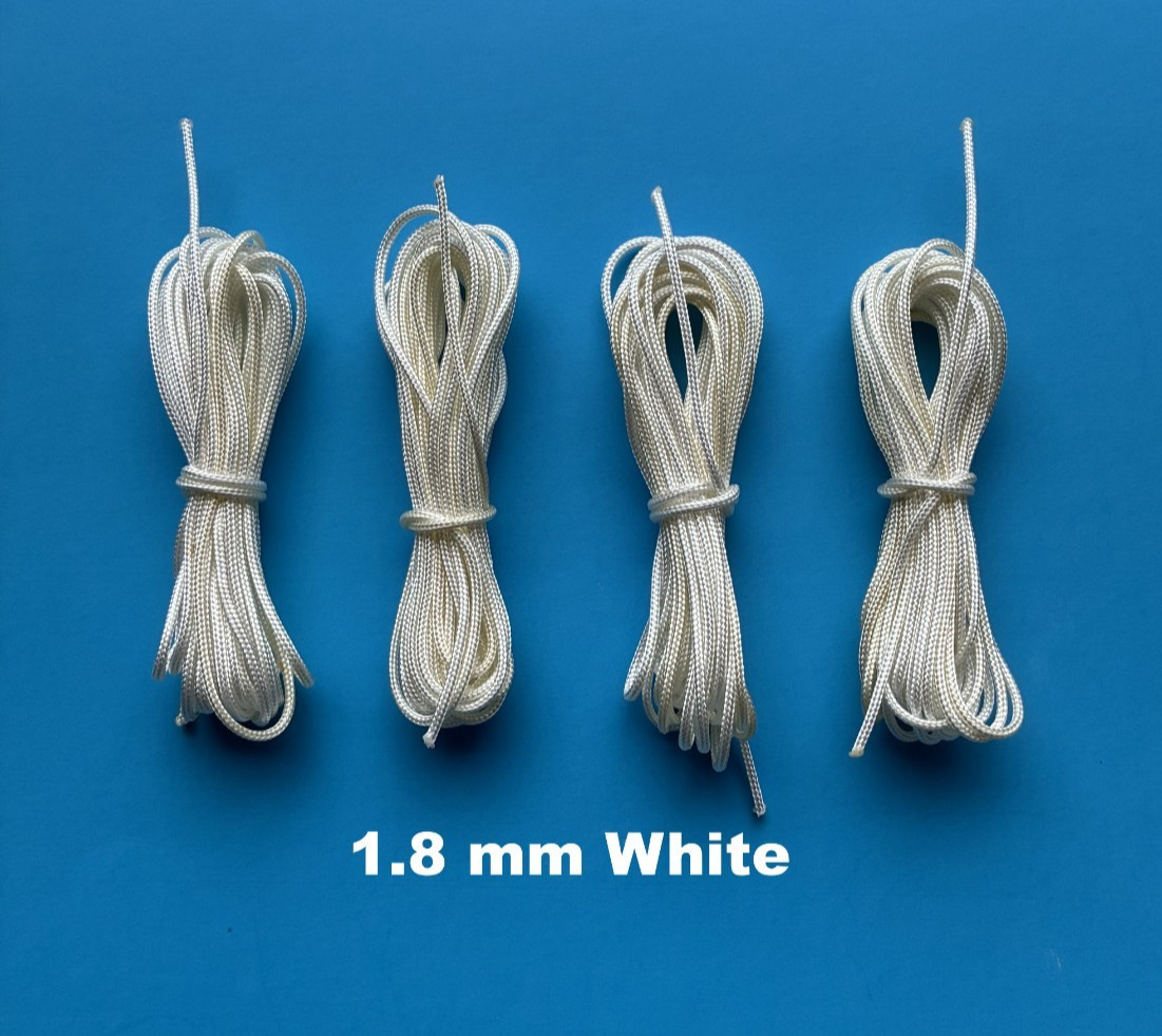 4 pcs Pre-Cut 154 inch 1.8mm White Blinds Shades Lift & Pull Cord String Rope