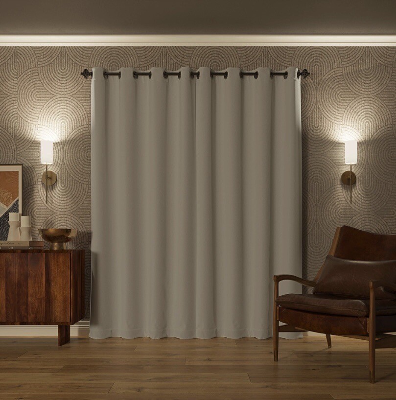 Sun Zero Broderick Theater Grade Blackout Panels 96”L x 52”W Cream 2-Pack