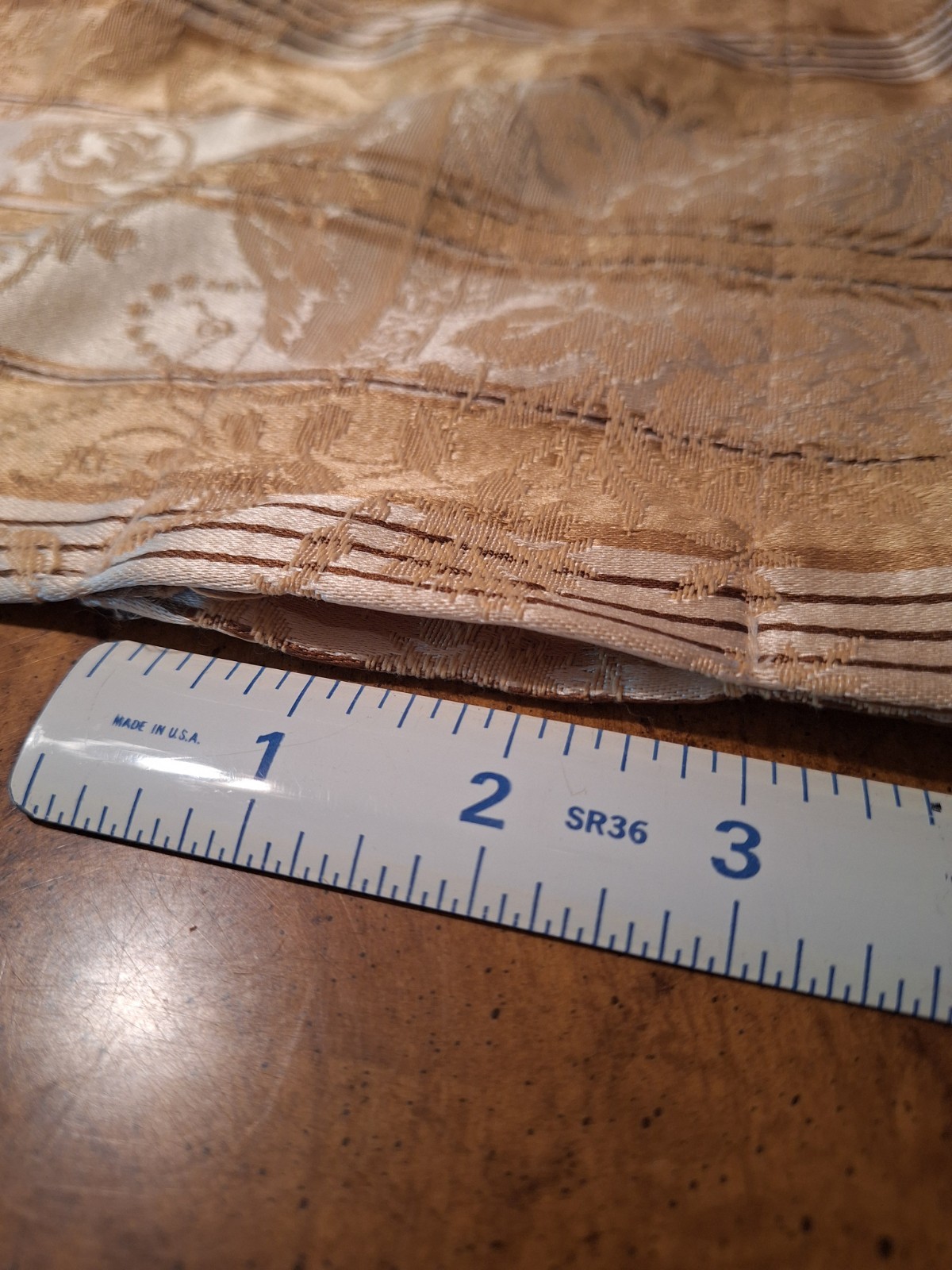 2 Panels Croscill Home Damask Brocade Drapes Curtains Gold & Ivory 84.5″ Long