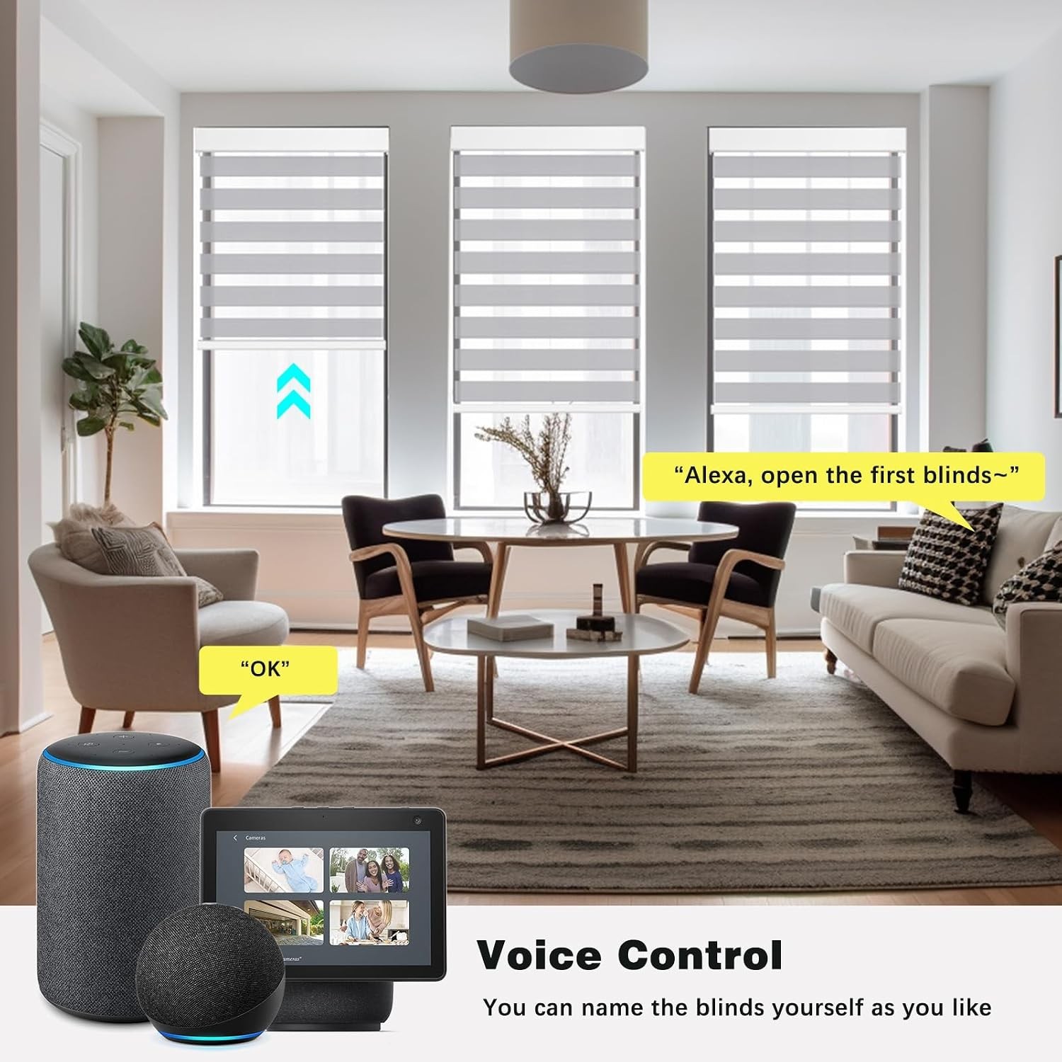 Smart Motorized Zebra Blinds Custom Size Window Shades Remote Control Light….