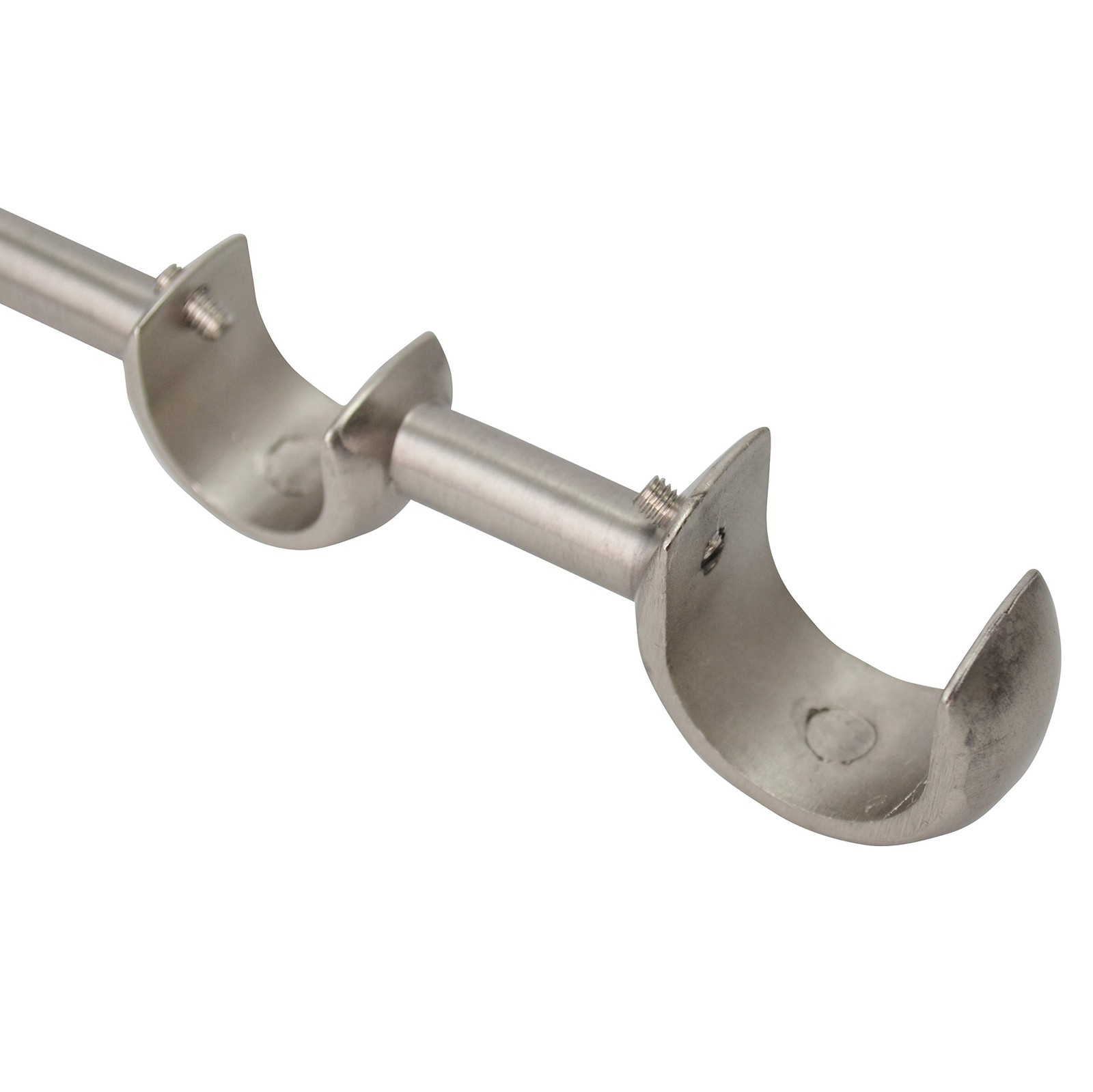 2 Pack Double Curtain Rod Bracket Stainless Steel Wall Mounted Rod Holder wit…